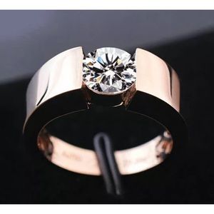 White sapphire rose gold tension ring